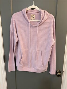 Chaser Lavender Waffle-Knit Hoodie with Kangaroo Pocket stitch fix size medium